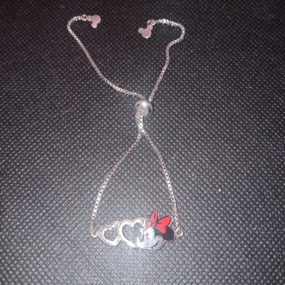 DISNEY MINNIE MOUSE LARIAT ADJUSTABLE BOLO SLIDER BRACELET